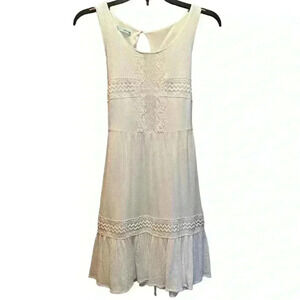 Maurices Sleeveless Ivory Dress with Lace Detail